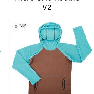 Melanzana microgrid Men's Hoodie size XL- Brown and Blue